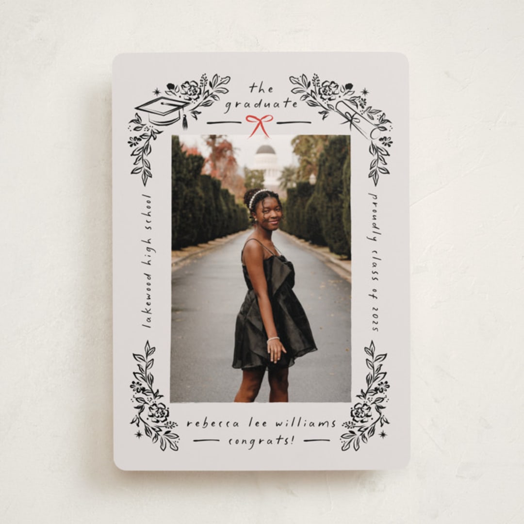 "Celebratory Frame" - Graduation Announcements in Linen by Ana de Sousa - Front