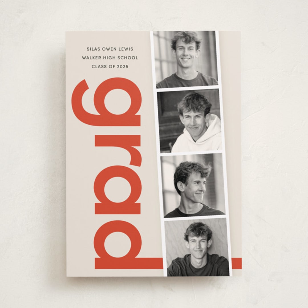 "Film Strip" - Graduation Announcements in Tomato by Morgan Kendall - Front