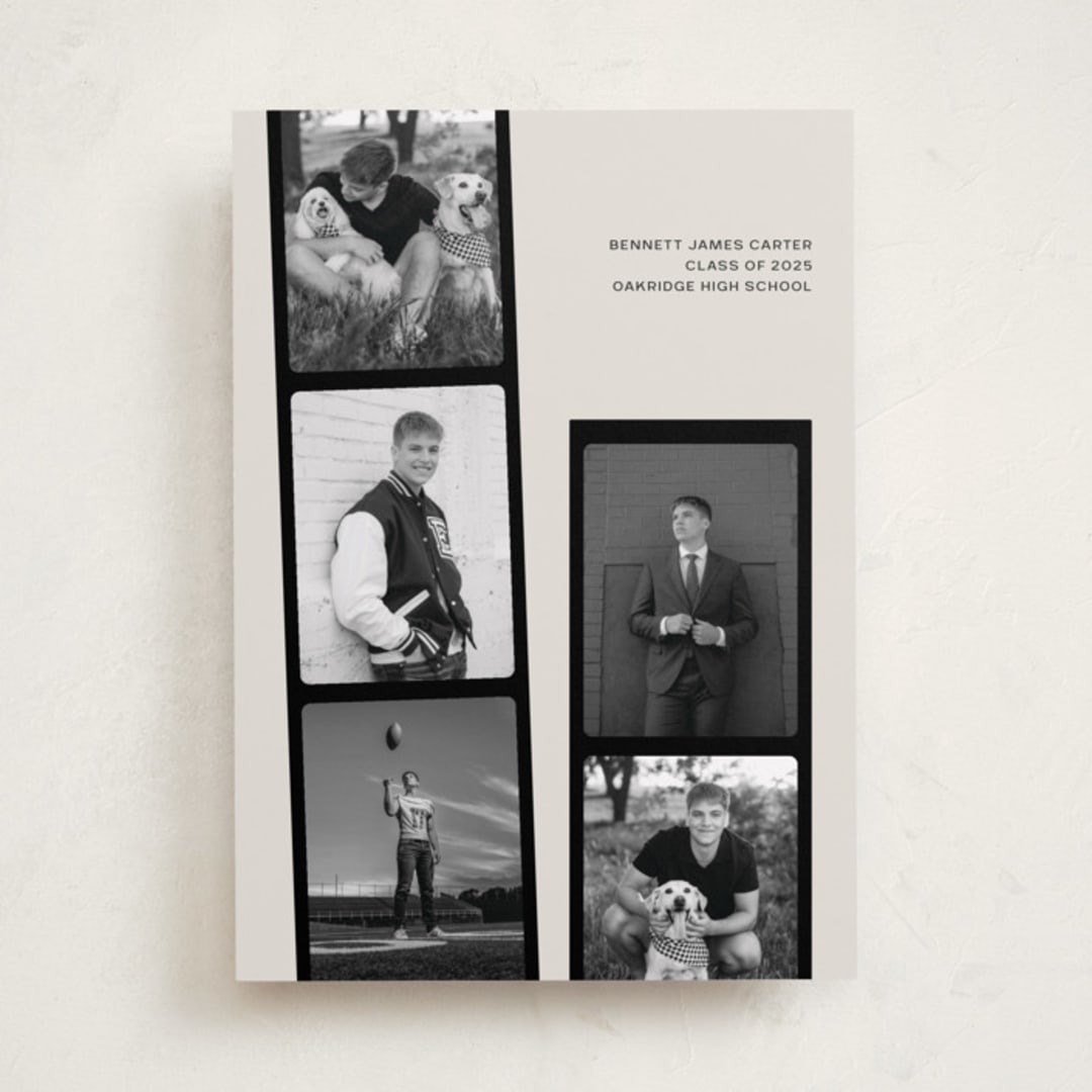 "Highlight Reel" - Graduation Announcements in Shadow by taylorVdesign - Front