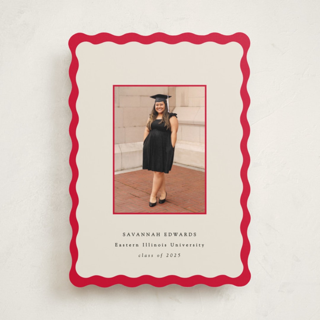 "Decorative Frame" - Graduation Announcements in Crimson by Baumbirdy - Front