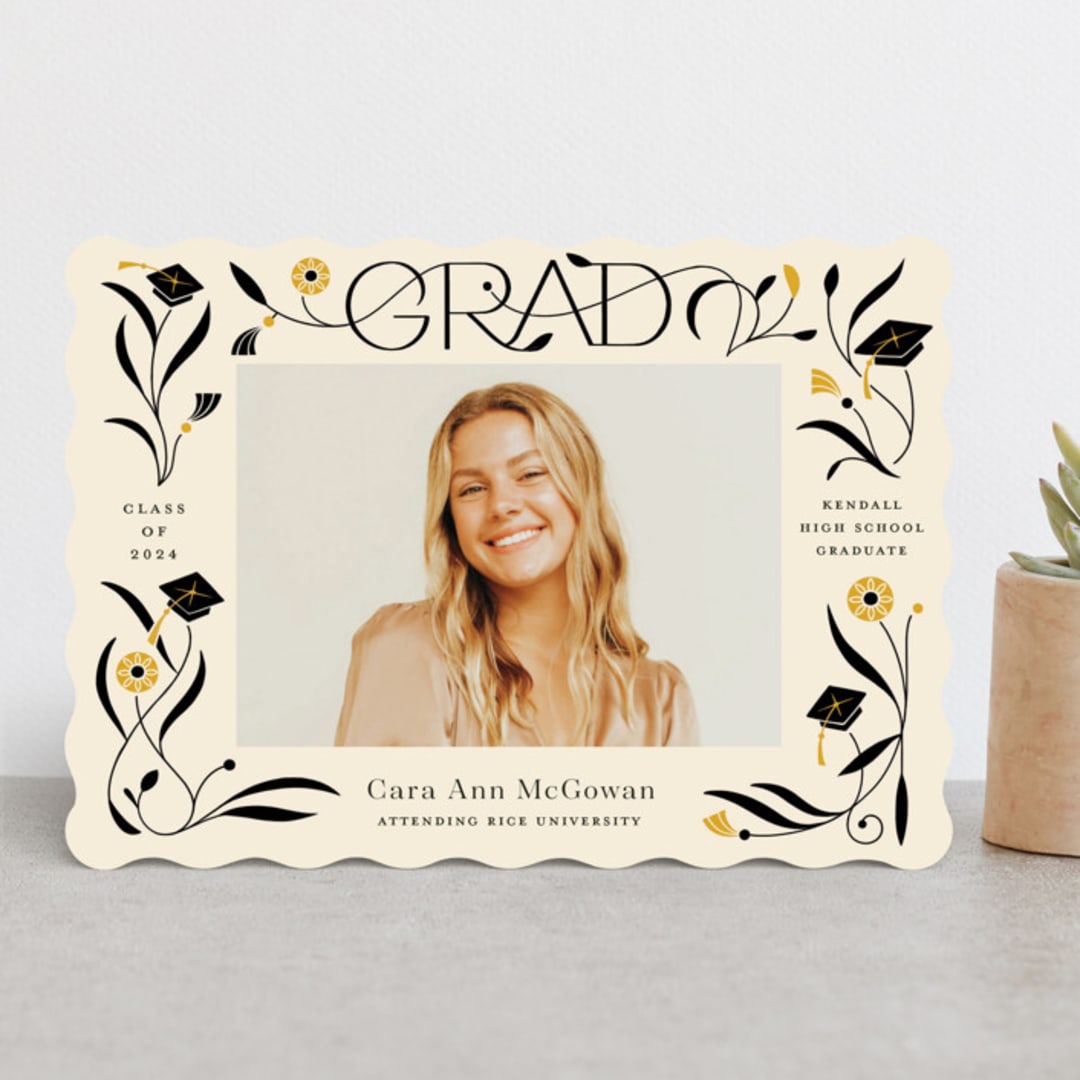 "Grad Florals" - Graduation Announcements in Cream by Morgan Ramberg - Front