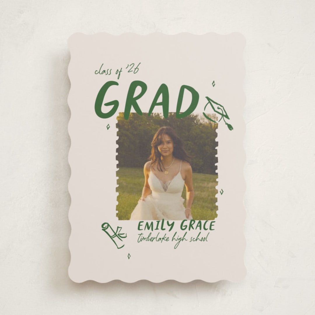 "Playful" - Graduation Announcements in Avocado by Vera Lim - Front
