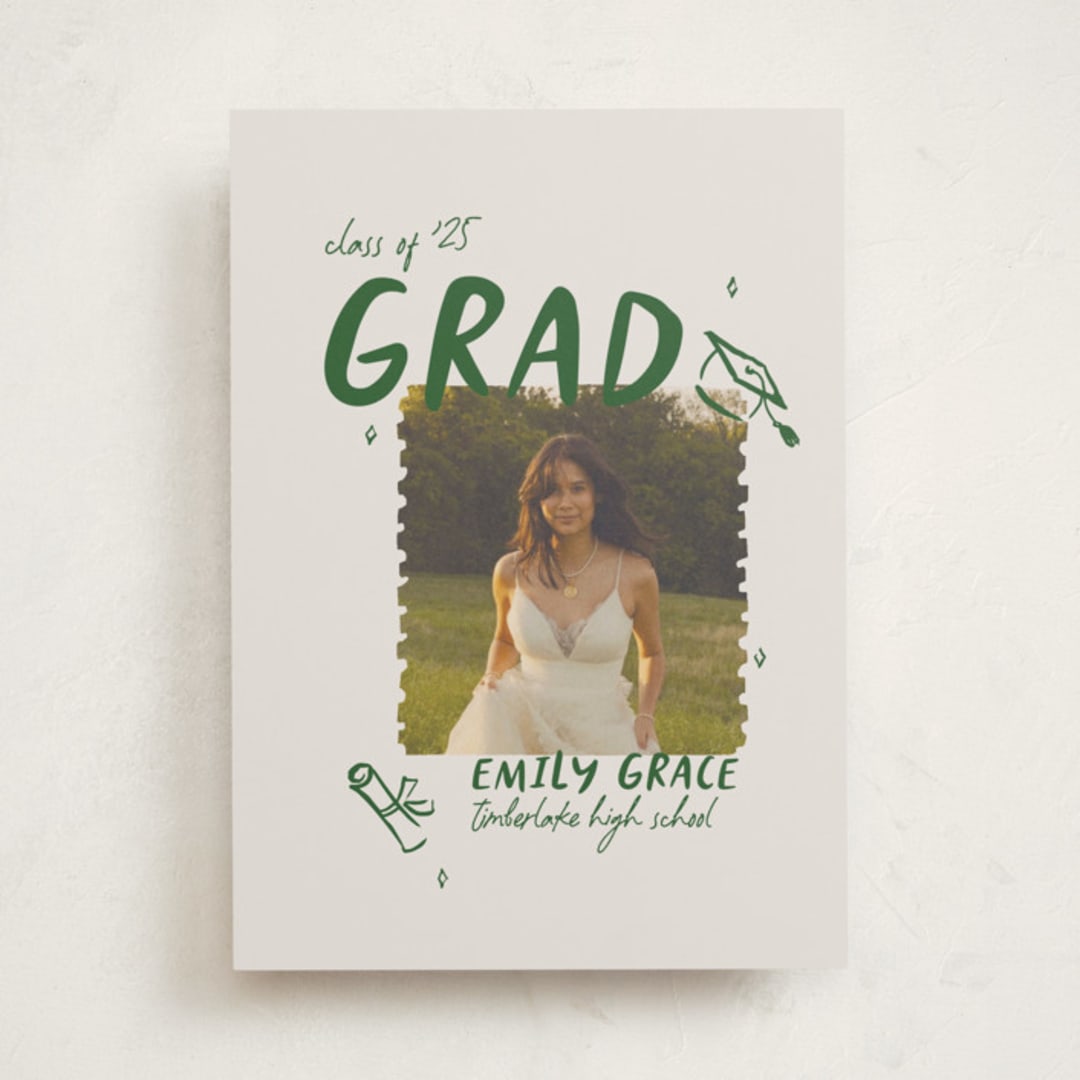 "Playful" - Graduation Announcements in Avocado by Vera Lim - Front