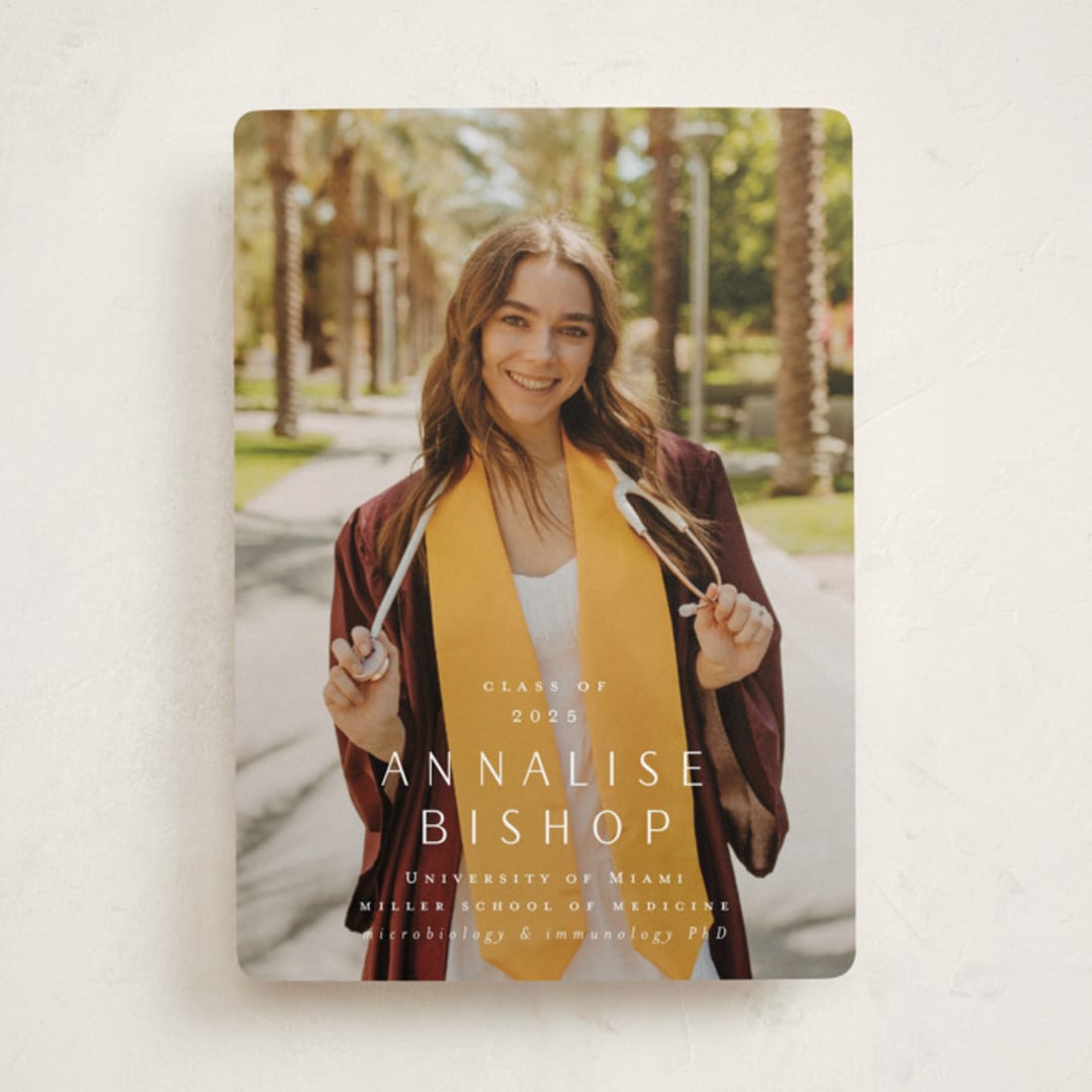 "straight up" - Graduation Announcements in Vanilla by Ani Somi - Front