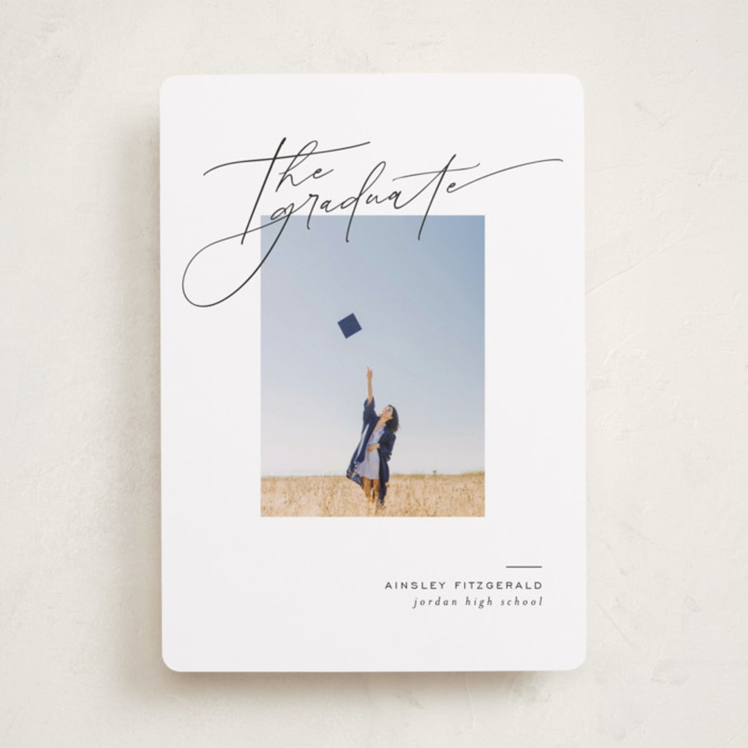 "Scripted Corner" - Graduation Announcements in Cloud by Jackie Crawford - Front