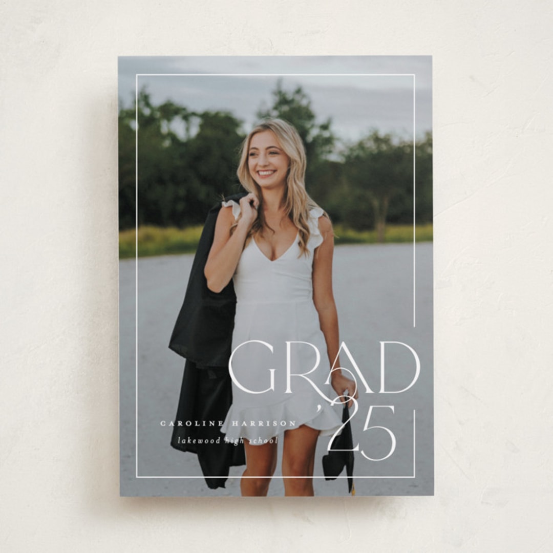 "Broken Border" - Graduation Announcements in Snow by Lauren Chism - Front
