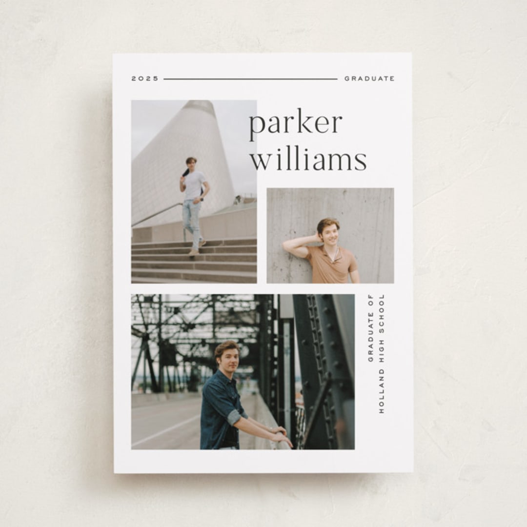 "Margins" - Graduation Announcements in Onyx by Pixel and Hank - Front