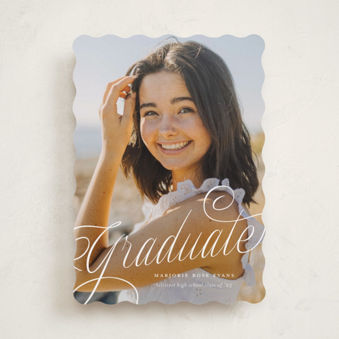 "Swooping" - Graduation Announcements in Cotton by Carmia Jordaan - Front