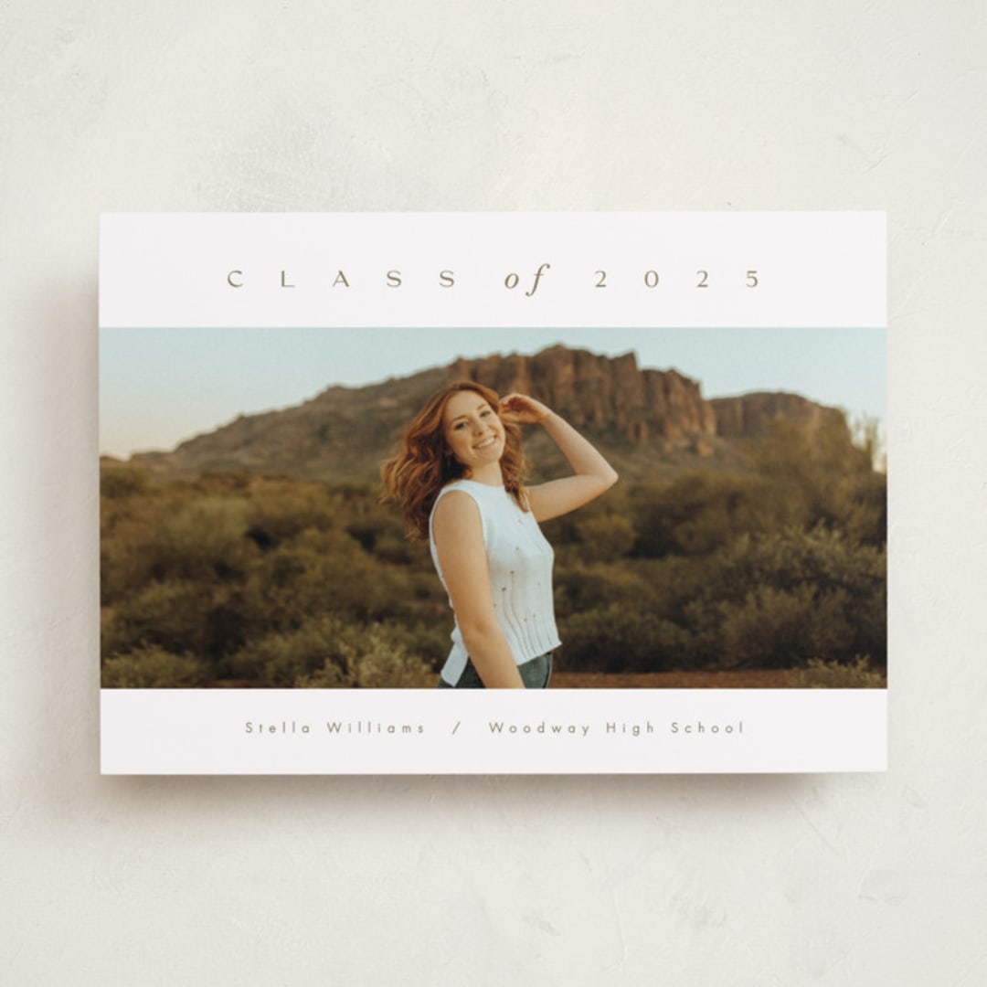 "Bright Horizon" - Graduation Announcements in Fawn by AK Graphics - Front