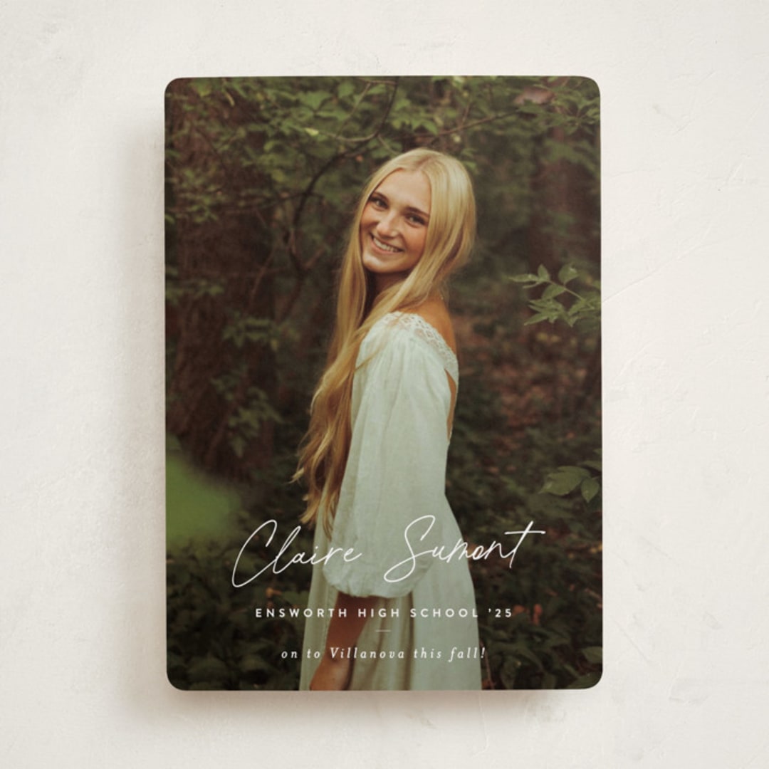 "Journal " - Graduation Announcements in Snow by Sara Hicks Malone - Front