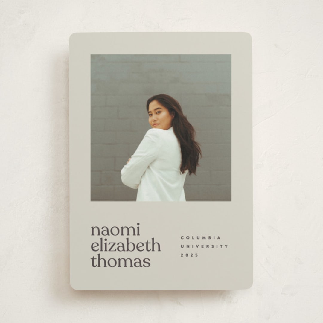 "Minimal Modern" - Graduation Announcements in Sand by JoAnn Jinks - Front
