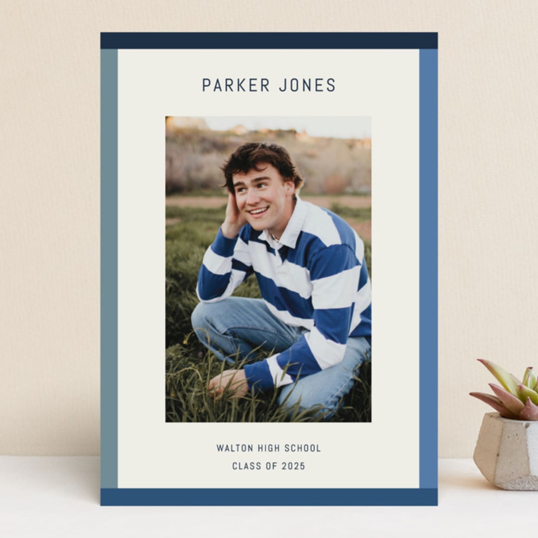 "Wide Frame" - Graduation Announcements in Ocean by Kelly Watkins - Front