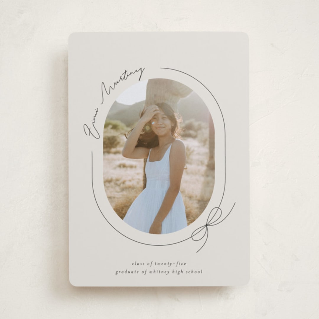 "Etna" - Graduation Announcements in Latte by Blustery August - Front