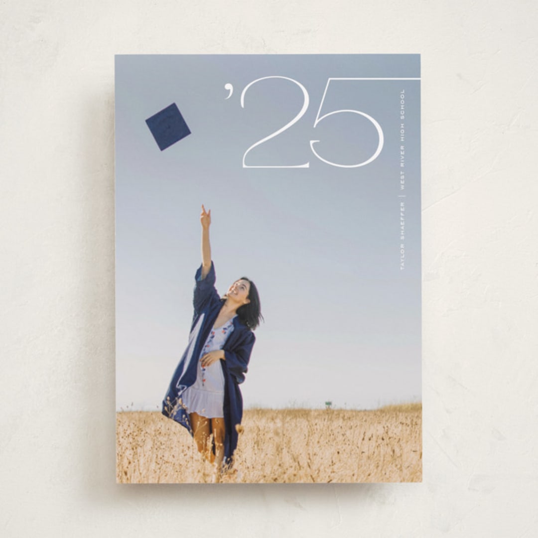 "Corner Year" - Graduation Announcements in Snow by Jackie Crawford - Front