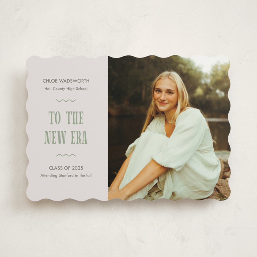 "New Era" - Graduation Announcements in Sea glass by Cindy Reynolds - Front