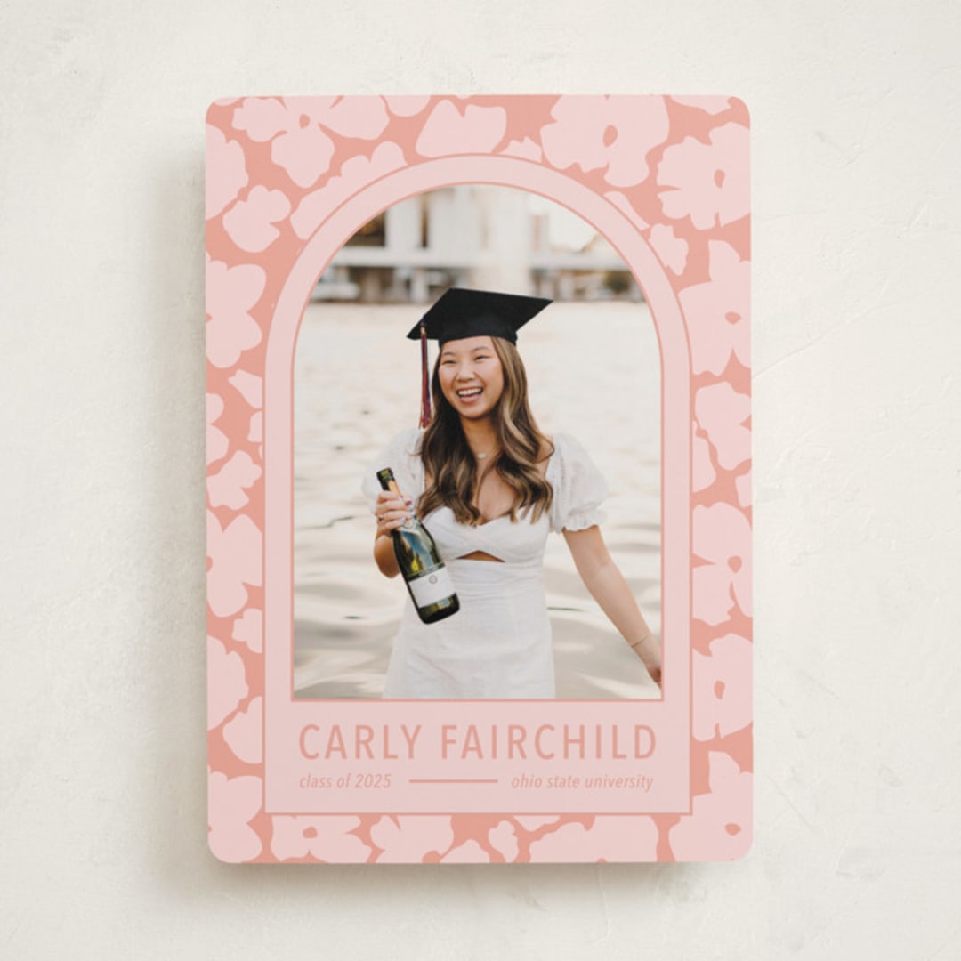 "Pink Graduation Announcement" - Graduation Announcements in Petal by Aubrey Fairchild - Front