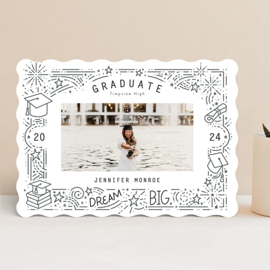 "Dream Big Grad" - Graduation Announcements in Snow by Stephanie Hawkes - Front