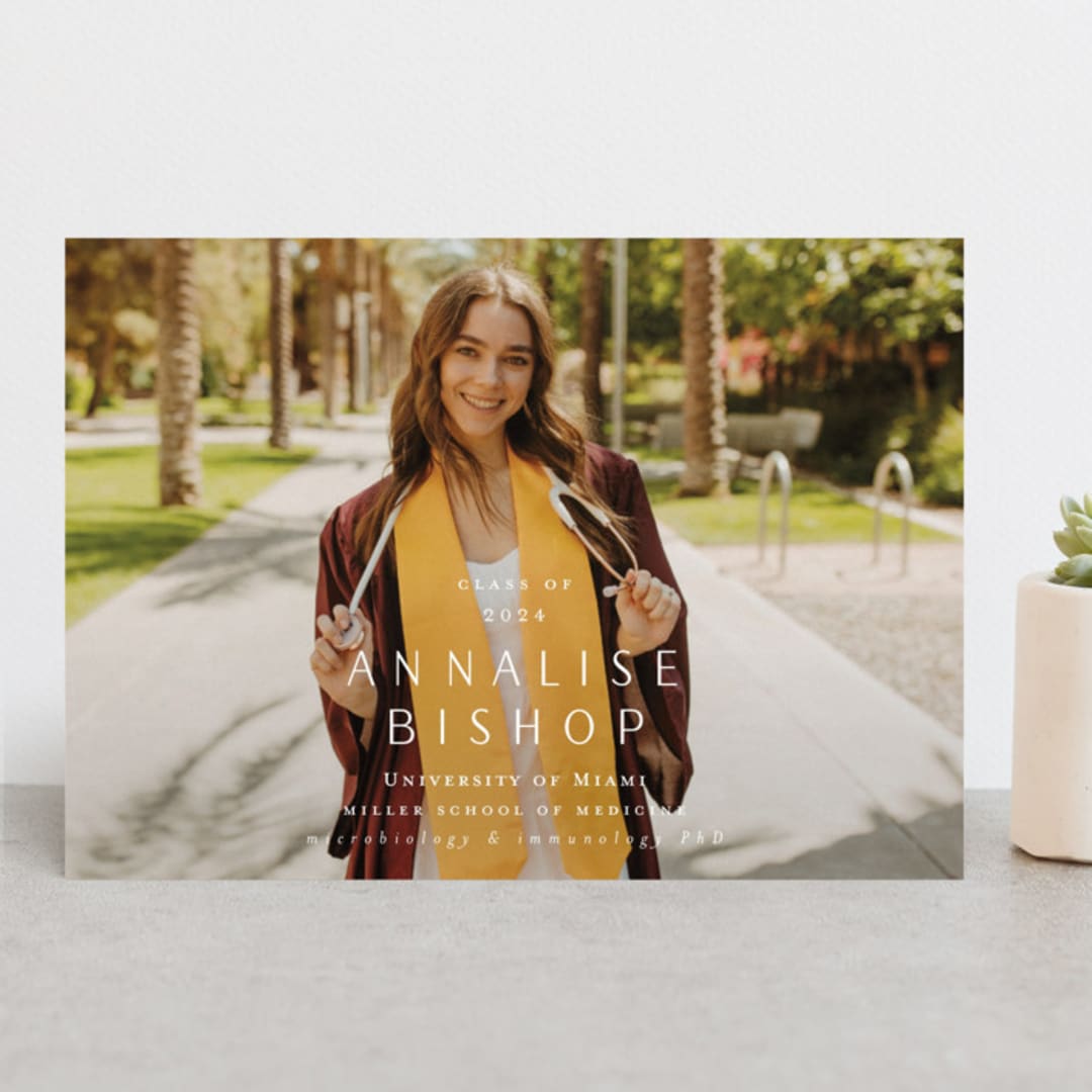 "straight up" - Graduation Announcements in Vanilla by Ani Somi - Front
