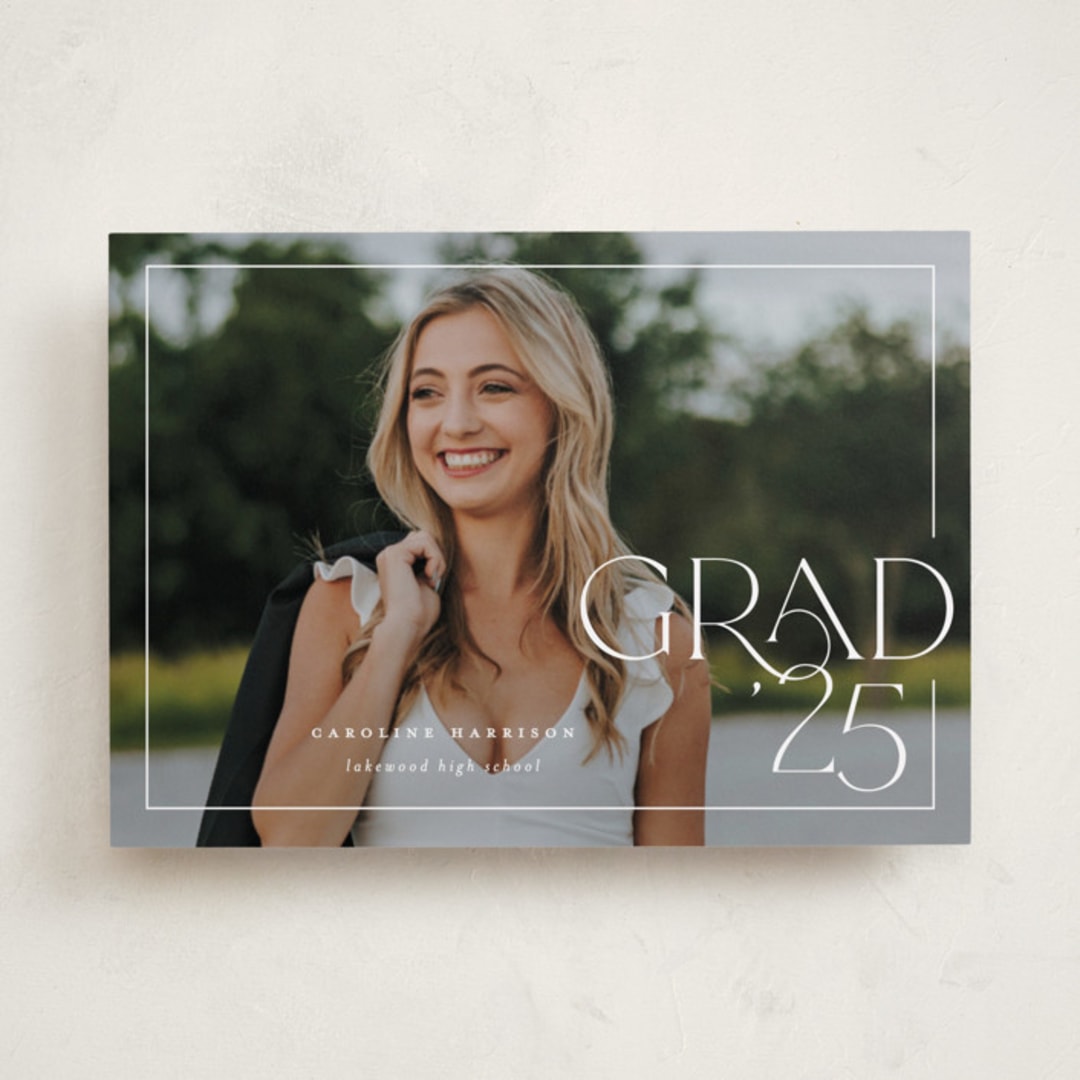 "Broken Border" - Graduation Announcements in Snow by Lauren Chism - Front