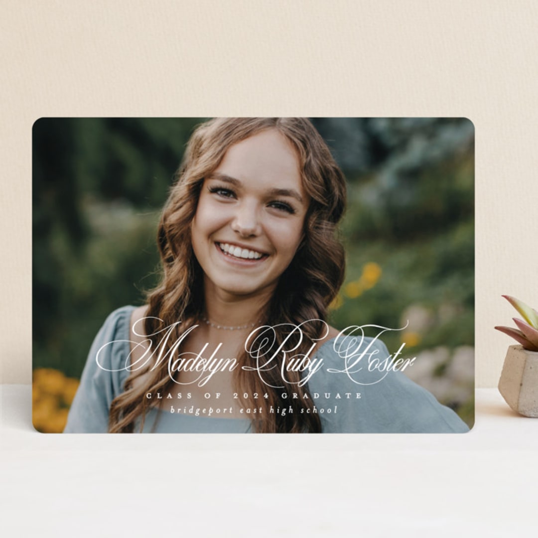 "With a flourish" - Graduation Announcements in Salt by Lea Delaveris - Front