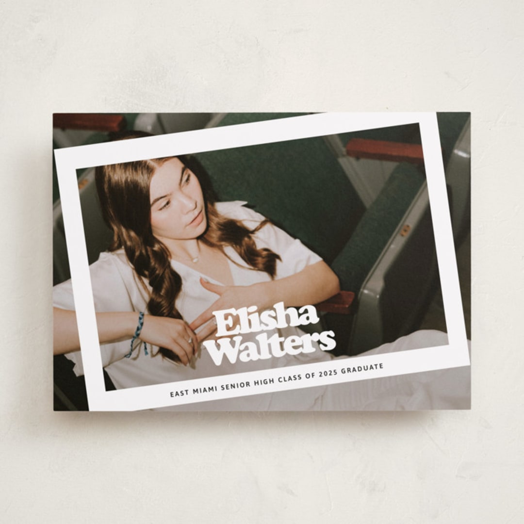 "Filter" - Graduation Announcements in Snow by Inkblot Design - Front