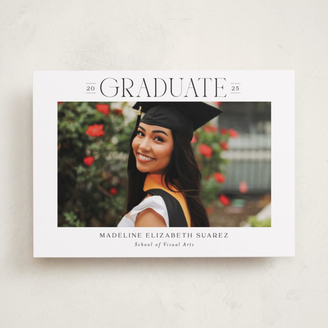 "Newsprint" - Graduation Announcements in Snow by Nicoletta Savod - Front