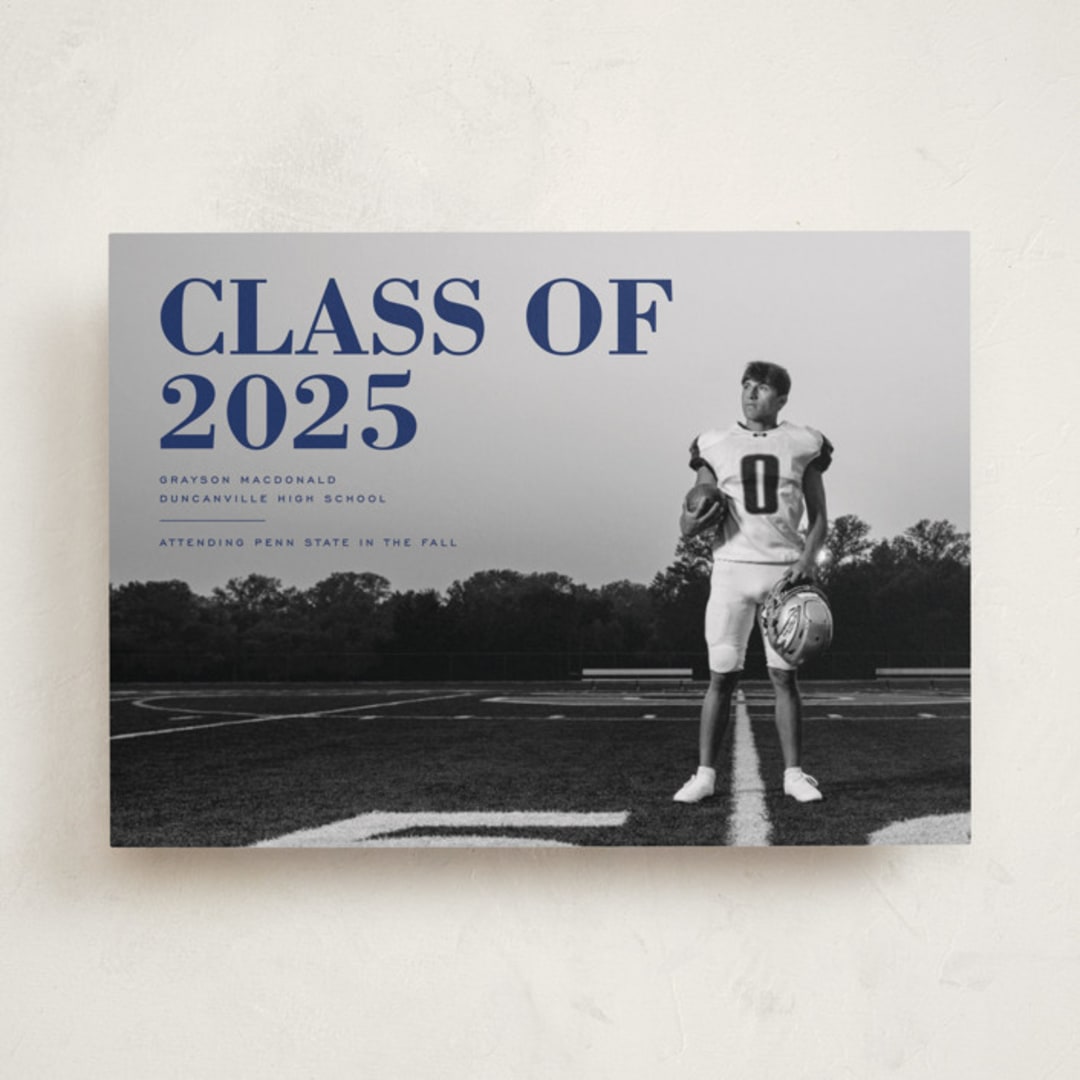 "Bold Headline" - Graduation Announcements in Midnight by Emily Sabol Goss - Front