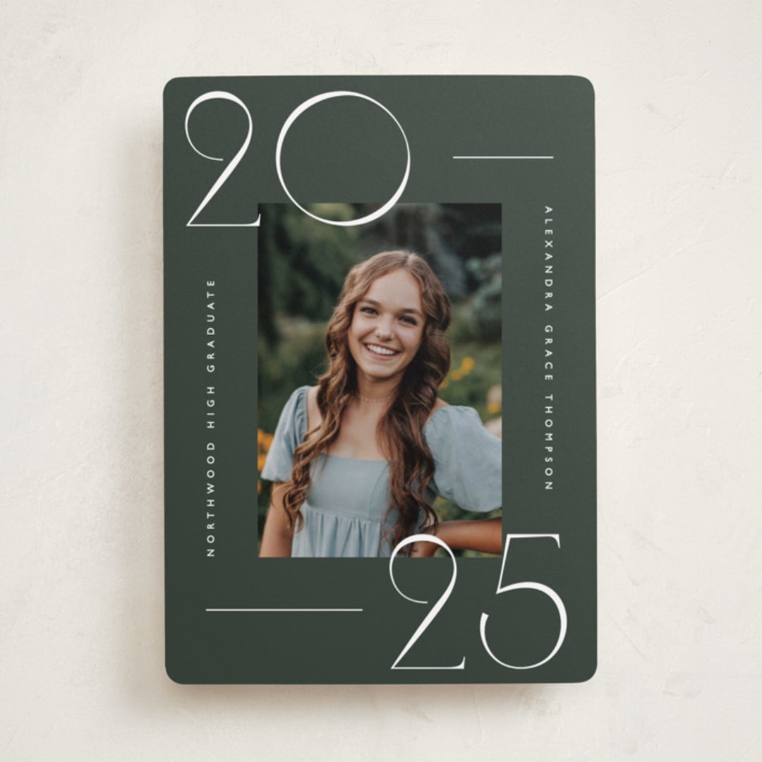 "Numbered" - Graduation Announcements in Ivy by Kelly Schmidt - Front
