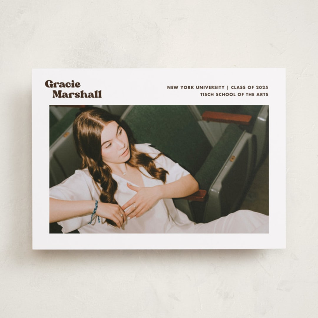 "Vinyl" - Graduation Announcements in Espresso by Megan Davis - Front