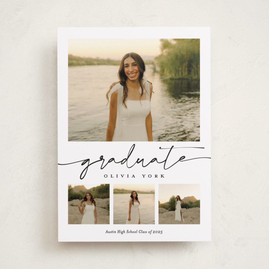 "graduation gallery" - Graduation Announcements in Snow by Sarah Curry - Front
