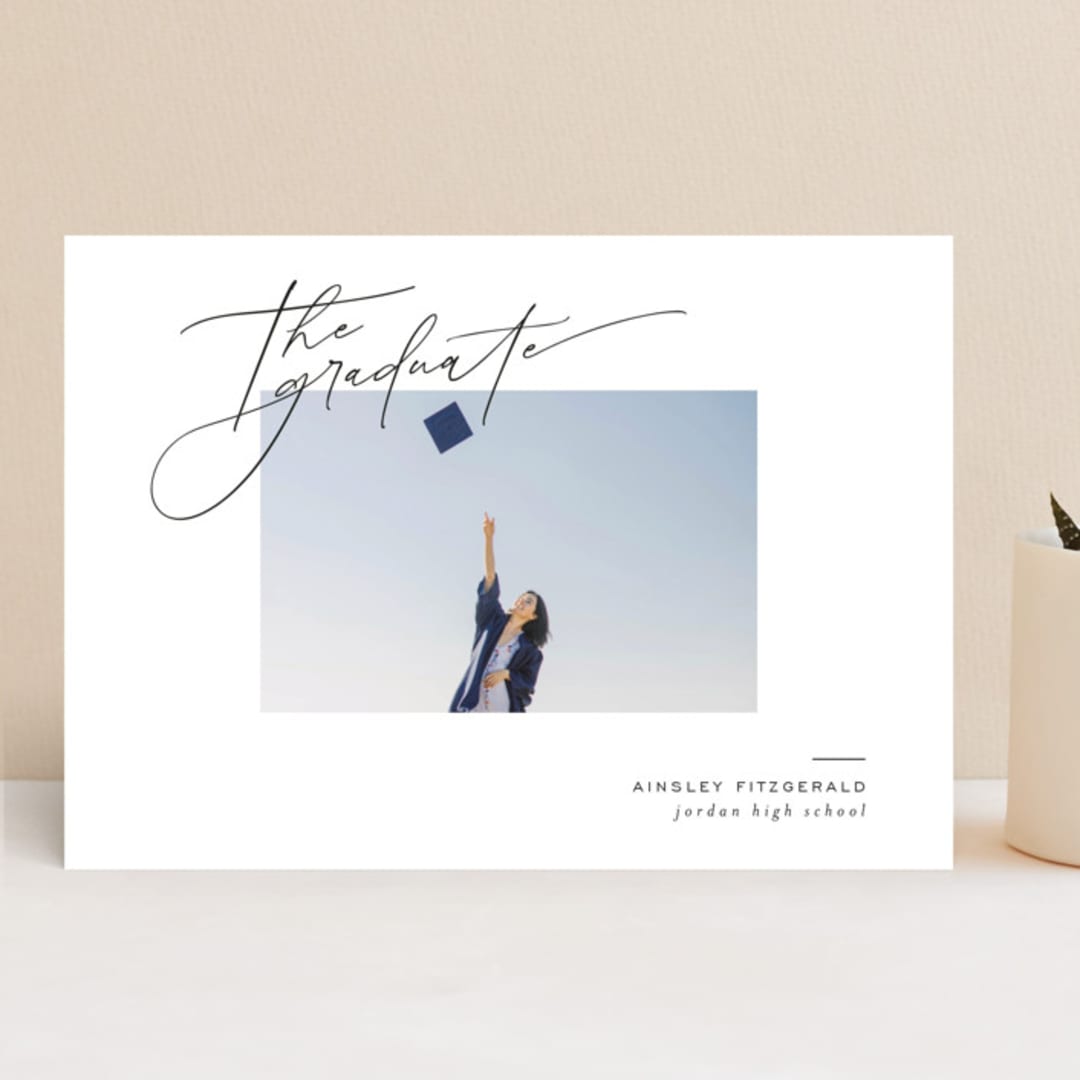 "Scripted Corner" - Graduation Announcements in Cloud by Jackie Crawford - Front