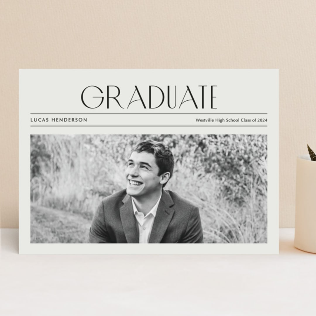 "newspaper" - Graduation Announcements in Newsprint by Kaydi Bishop - Front