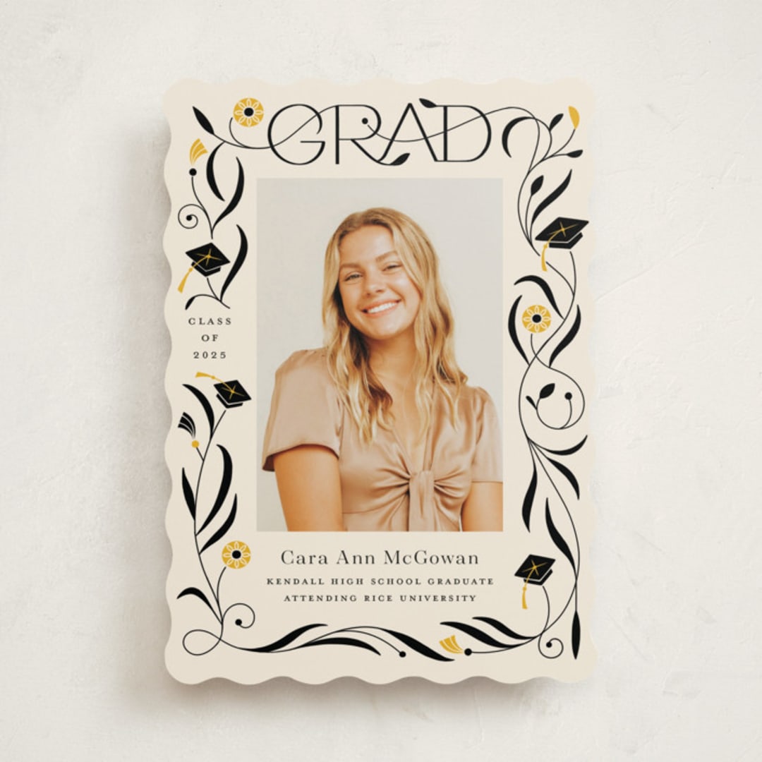 "Grad Florals" - Graduation Announcements in Cream by Morgan Ramberg - Front
