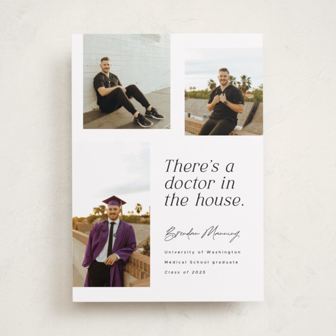 "Doctor in the House" - Graduation Announcements in Domino by Corinne Malesic - Front
