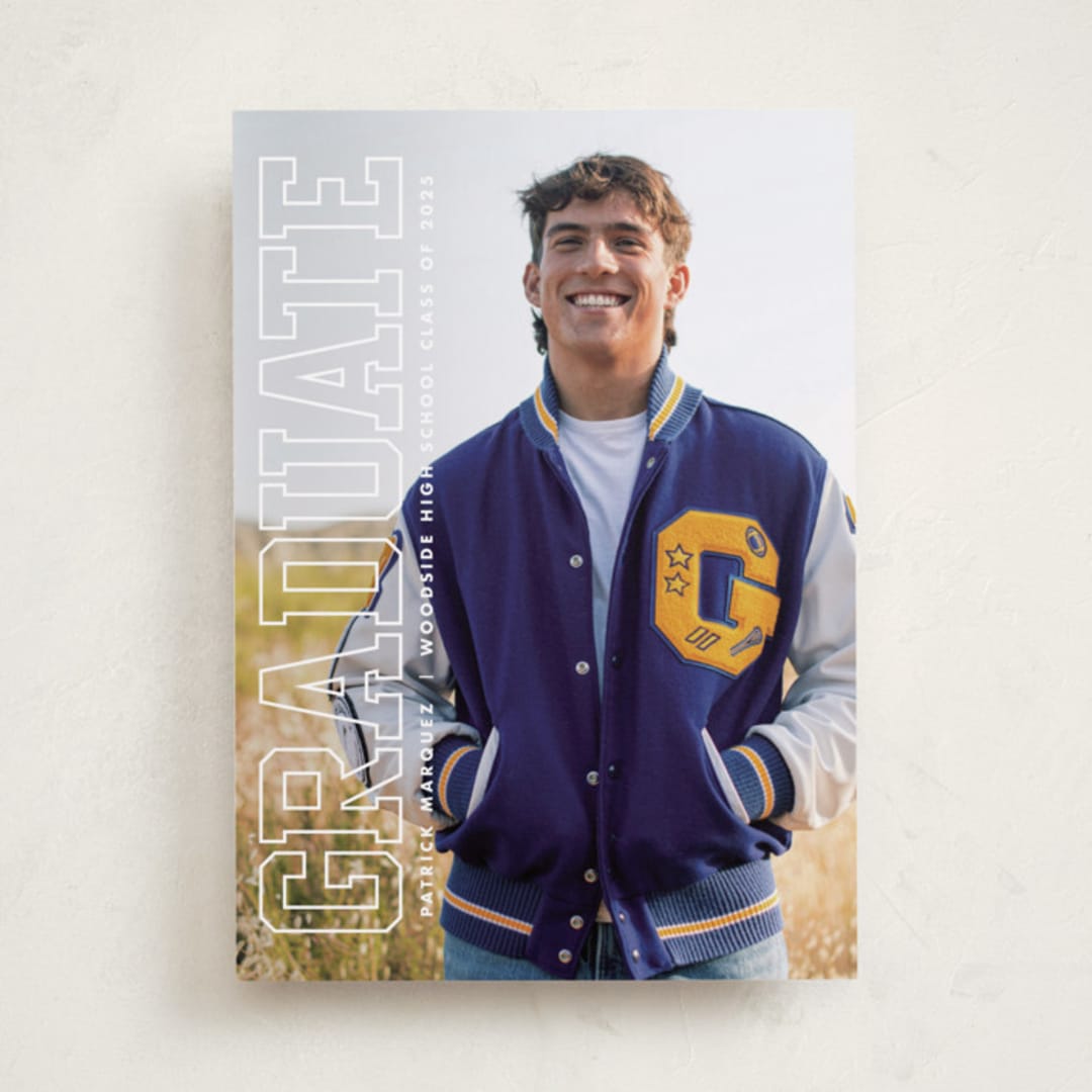 "Strength" - Graduation Announcements in Snow by Sarah Curry - Front