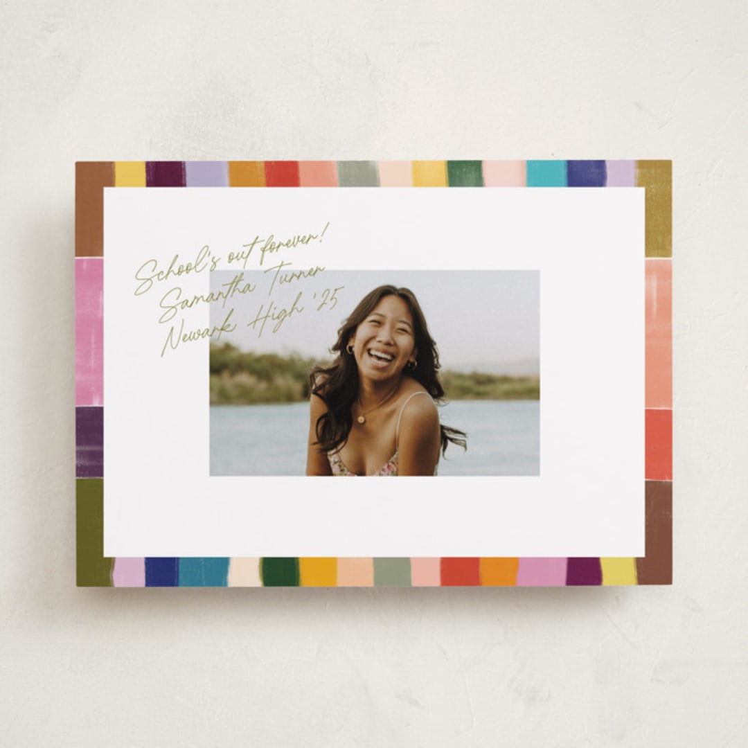 "Colorful Scallop" - Graduation Announcements in Olive by Sierra Lee - Front