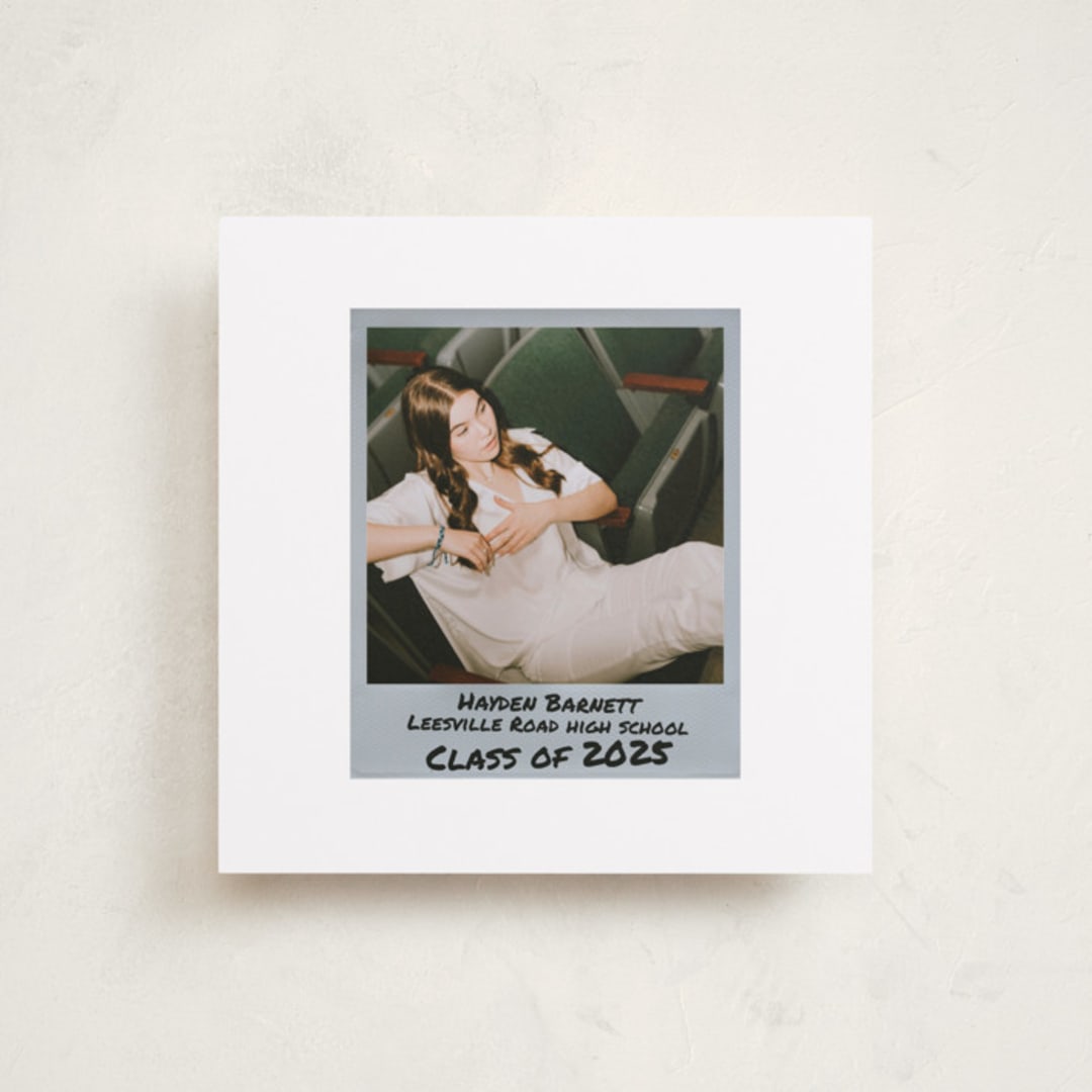 "Photo Snap + Penned Names" - Graduation Announcements in Noir by Cleghorn Creative - Front