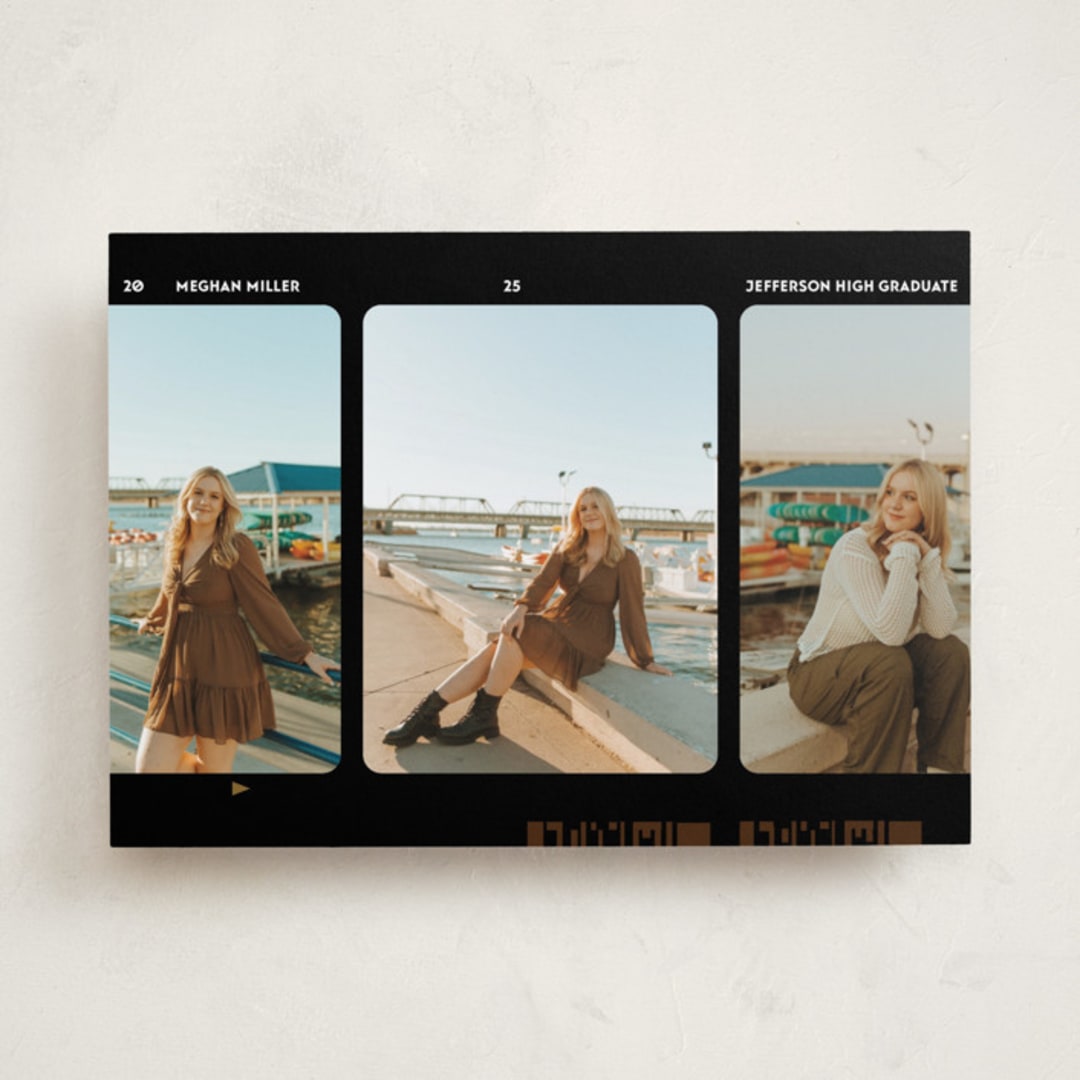 "Film Star" - Graduation Announcements in Noir by Jenna Holcomb - Front