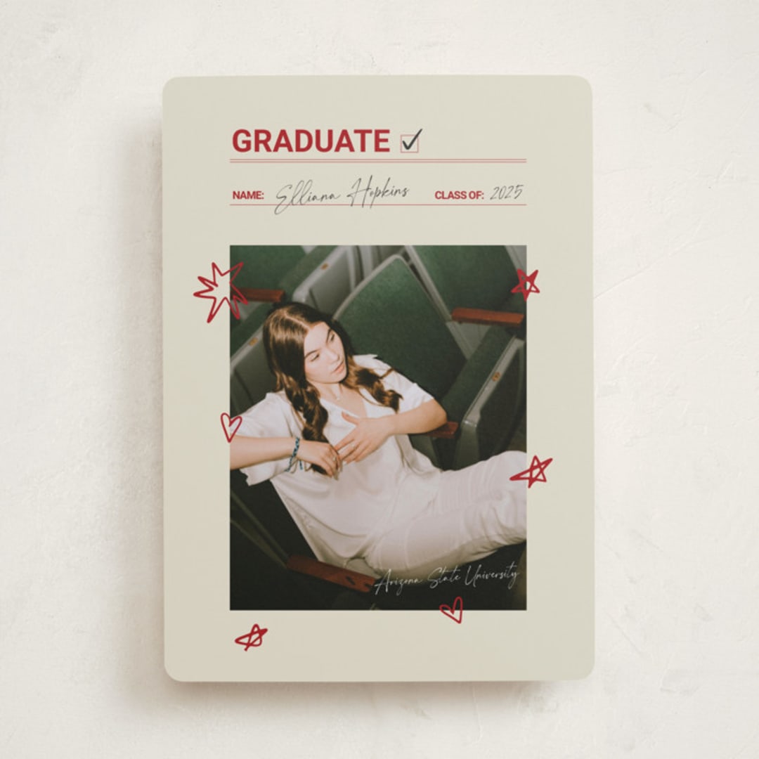 "Checklist Complete" - Graduation Announcements in Parchment by Zove Ahhh - Front