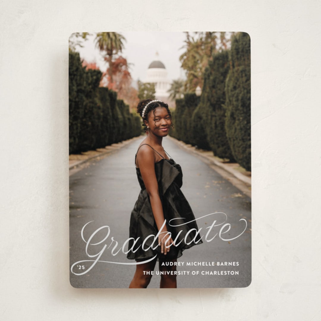"Ribbons and Cords" - Graduation Announcements in Ink by Megan Davis - Front