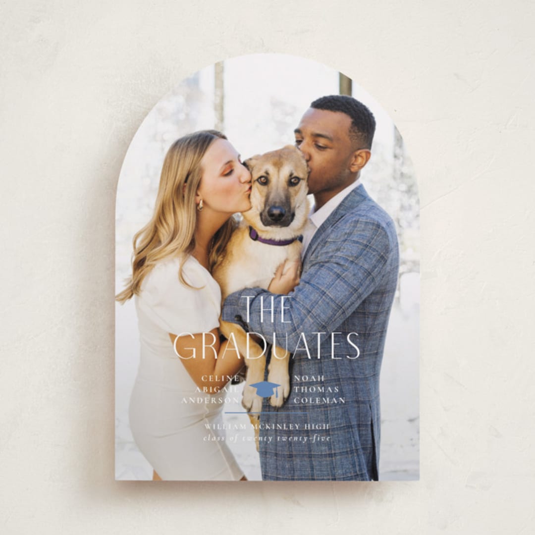 "Grad Duo" - Graduation Announcements in Sky by Ana Sharpe - Front