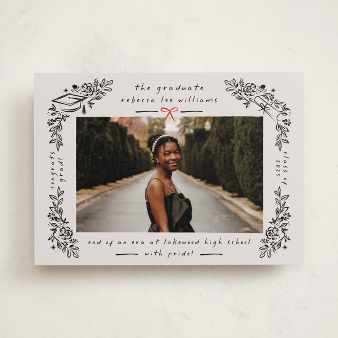 "Celebratory Frame" - Graduation Announcements in Linen by Ana de Sousa - Front