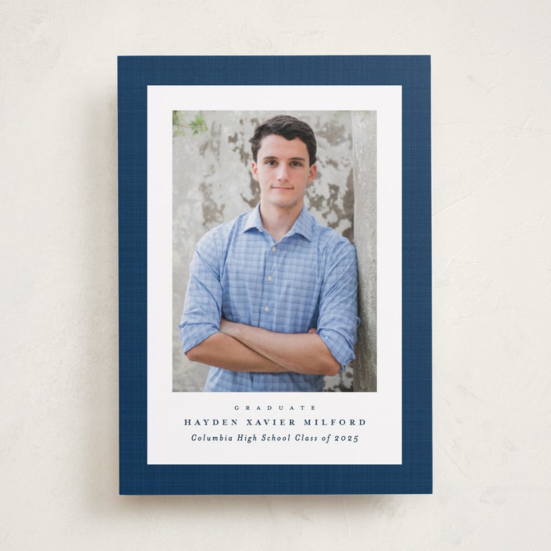 "Linen frame" - Graduation Announcements in Jeans by Lea Delaveris - Front
