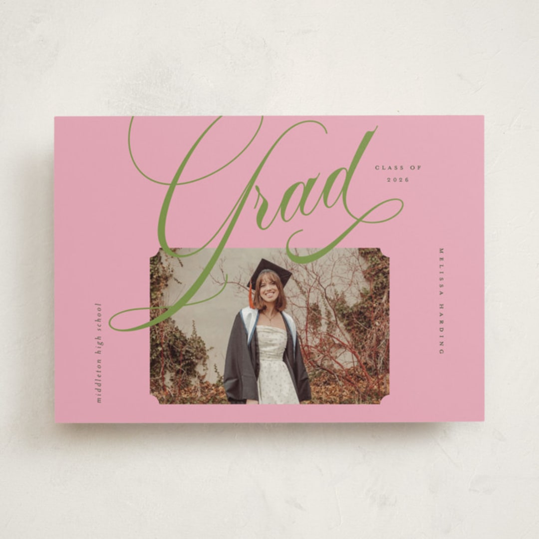 "bold.." - Graduation Announcements in Strawberry Matcha by Vera Lim - Front