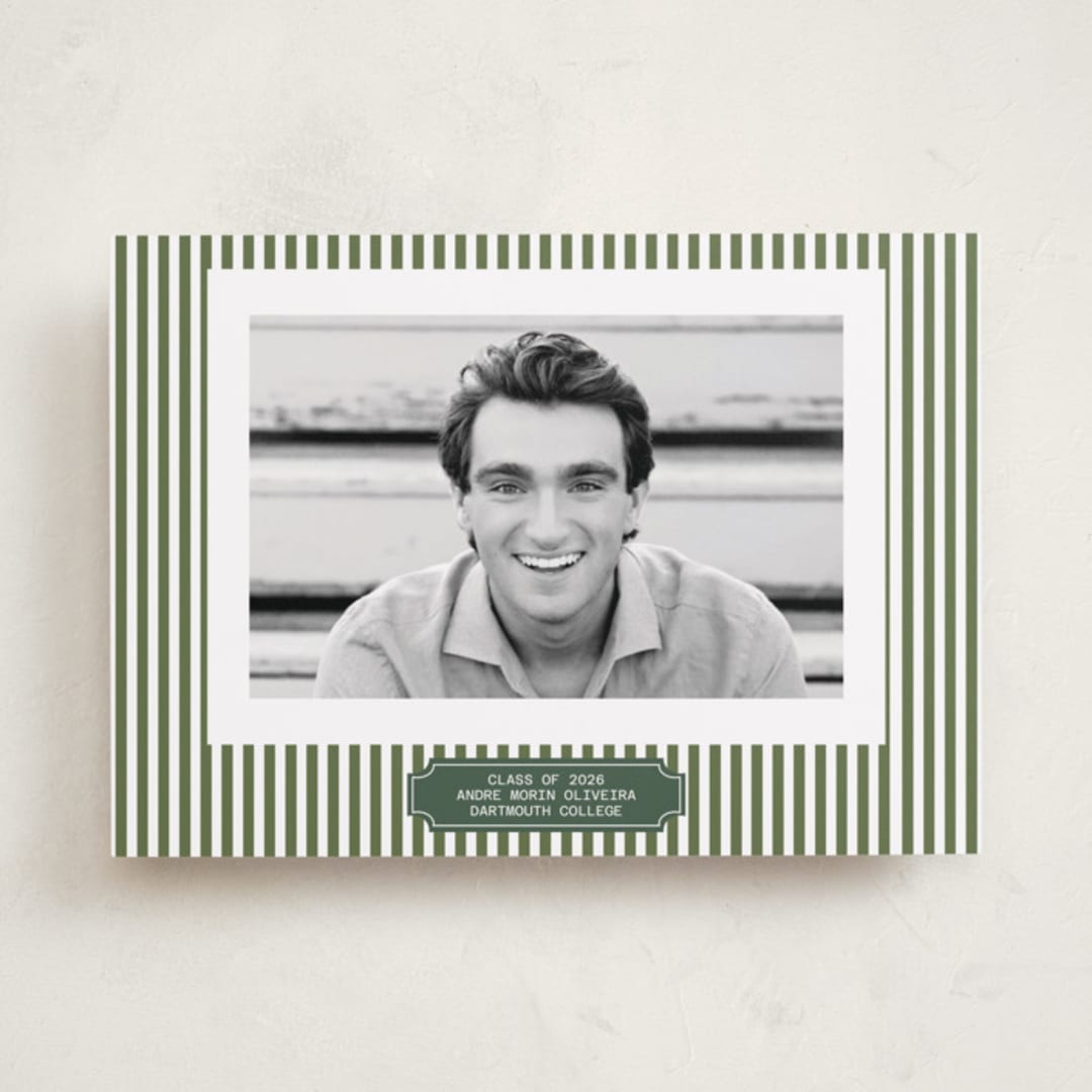 "Stripes of Success" - Graduation Announcements in Pine by Sherley Ferreira - Front