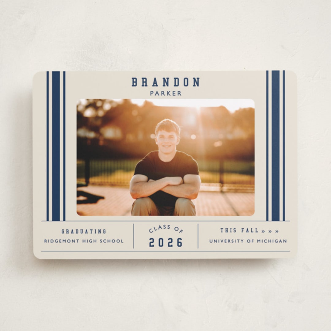 "MVP" - Graduation Announcements in Navy by Sarah Rosenthal - Front