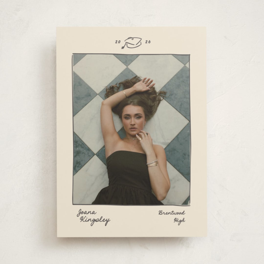 "Doodled grad" - Graduation Announcements in Latte by Creo Study - Front