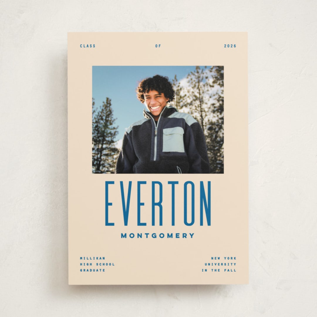 "Billboard" - Graduation Announcements in Bluebird by Owl and Toad - Front