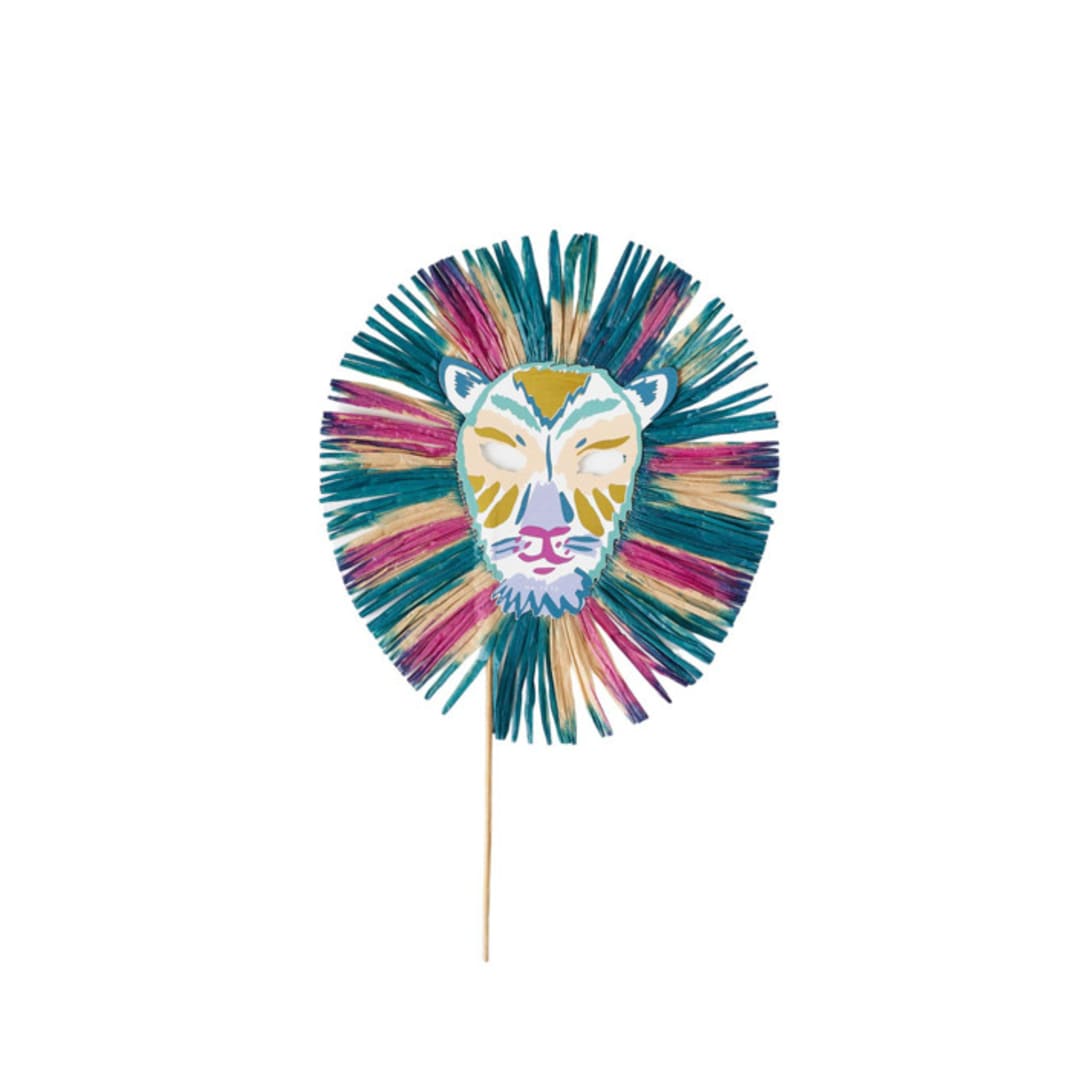 "Safari Lion Mask - Pack of 4" - Party Hats in multicolorassorted-colors by MA FÊTE