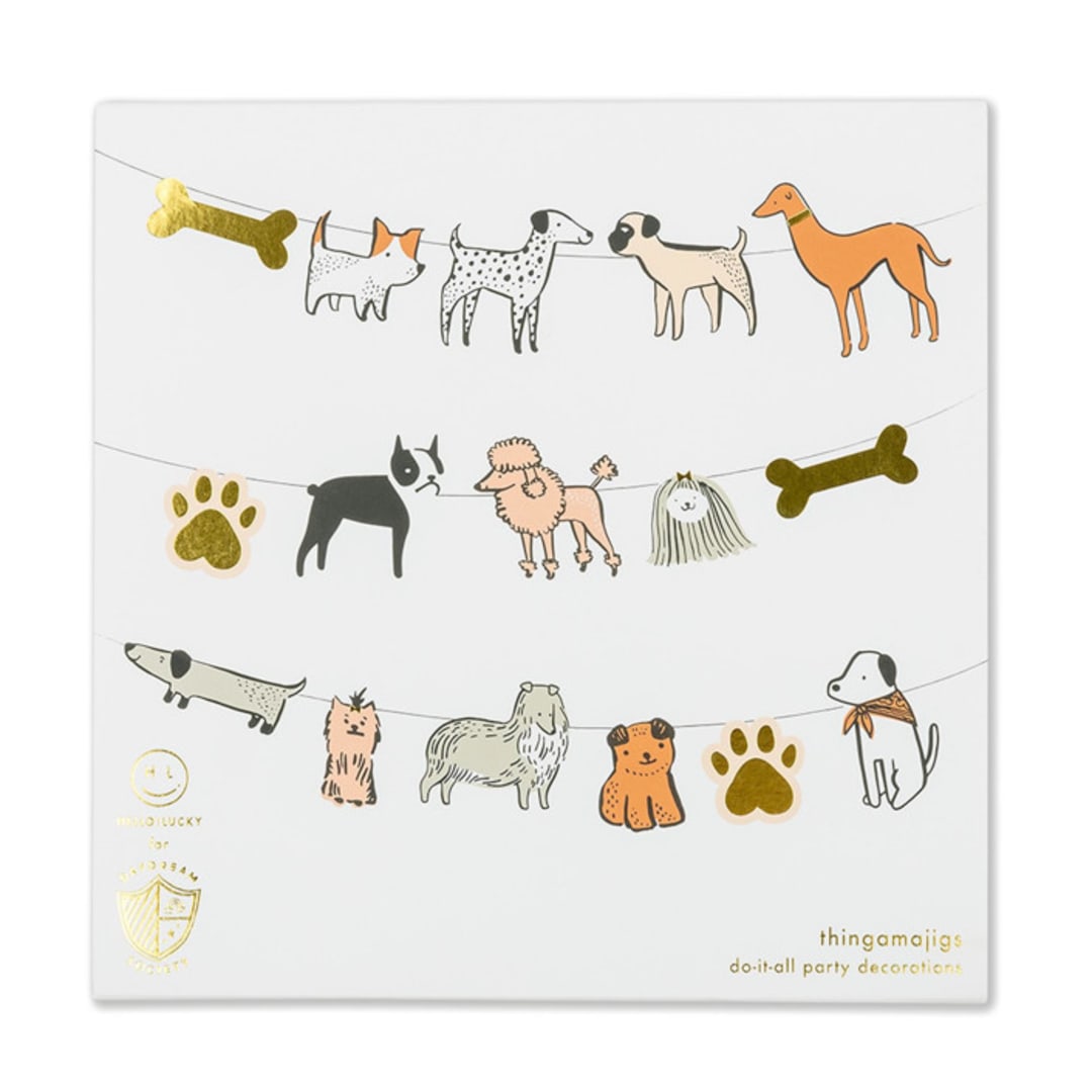 "Bow Wow Thingamajigs - Set of 16" - Party Hanging Decor in multicolor by Jollity and Co